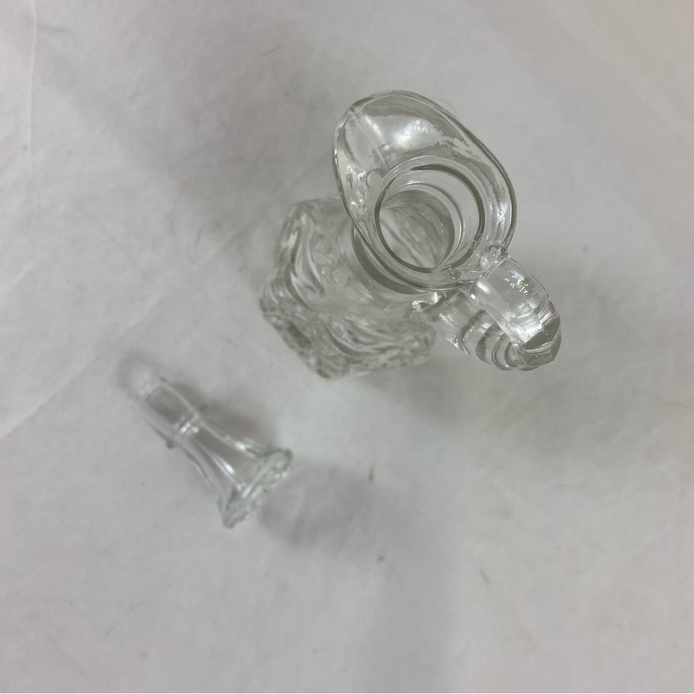 Anchor Hocking Vtg Star of David Glass Oil Vinegar Cruet Set w/ Stopper 7.5” T - Picture 9 of 13